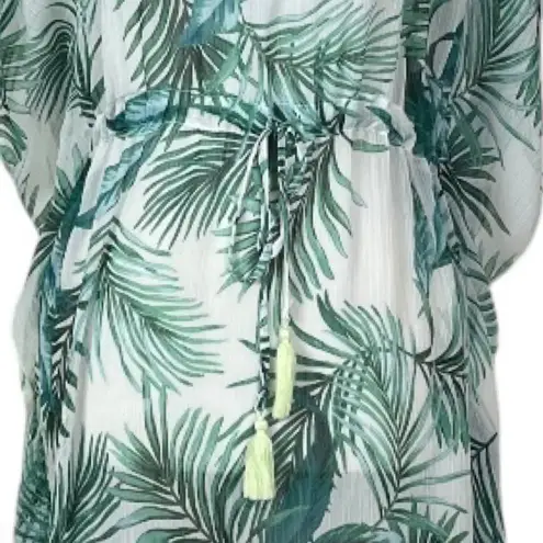 Kona Sol  Beach Coverup Midi Dolman Sleeves Green Palm Leaf Women’s Size Small - Image 9