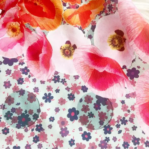 Clover Canyon Clover Canyon Poppy Blossoms Floral Matte Jersey Round Neck Dress Size Small