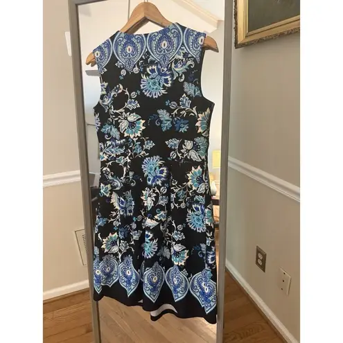 Enfocus Studio En Focus Studios dress women 10 Navy textured floral Fit And flare