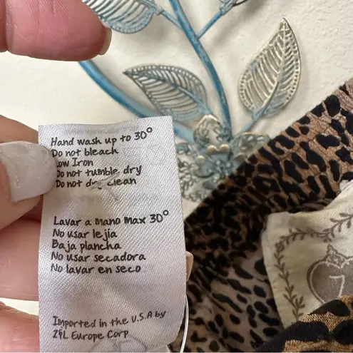 Z&L Europe high low leopard print mob wife maxi skirt Sz S NWOT Brown