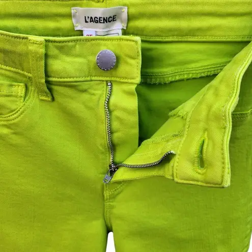 L'Agence NWT  Womens Size 25 Margot High-Rise Ankle Skinny Neon Green Jeans