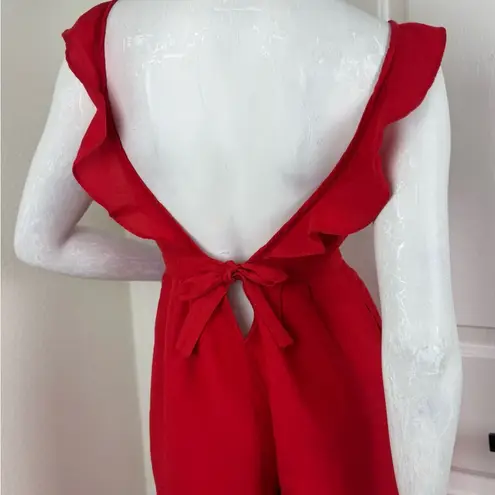 Red Carter Vibrant Red Jumpsuit with Wide-Leg Design Size XS. A48