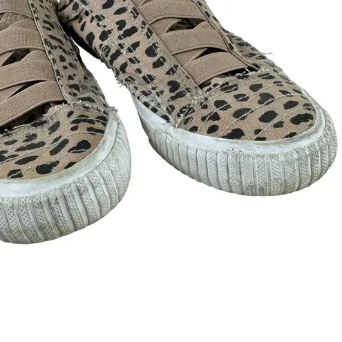 blowfish  Leopard Print No Tie Slip On Tennis Shoes Flip Down Heel Size 7