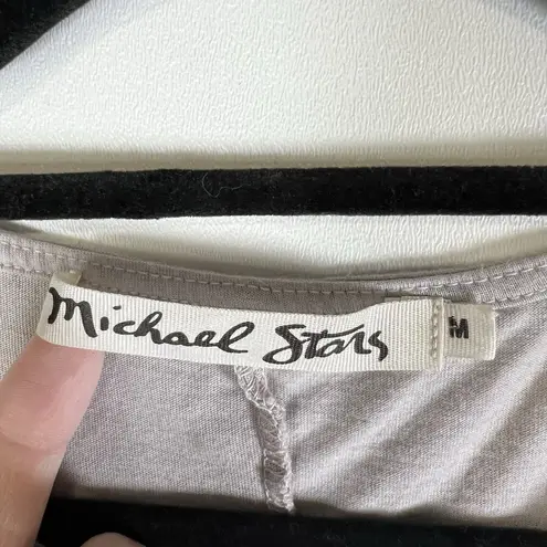 Michael Stars  Gray Short Sleeve Wrap Tie Tee‎ Lagenlook Women's Size M Dress