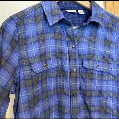 L.L.Bean  Camp Blue Plaid Shirt