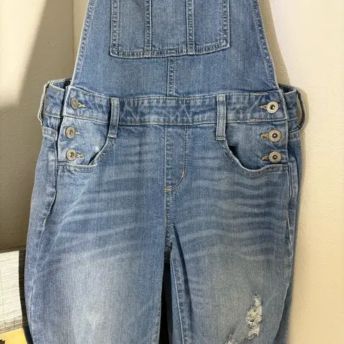 Arizona Jeans Arizona Jean Company Blue Distressed Denim Overalls
