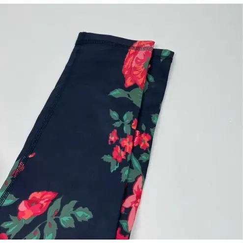 ALBION FIT Antigua Pink Floral Cropped Leggings Small Compression Athletic