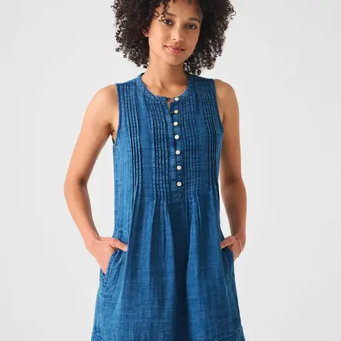 Faherty Isha Dress Indigo Blue Women’s Size Small