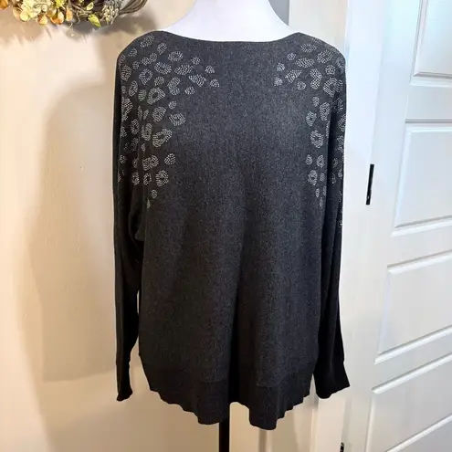 Rafaella NWT Rafaela Women's Leopard Sparkle Shoulder
Sweater Gray Heather~Large 💚