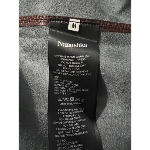 Nanushka Sami Vegan Leather Dress Plum Chutney Women's Size Med NWT Brown