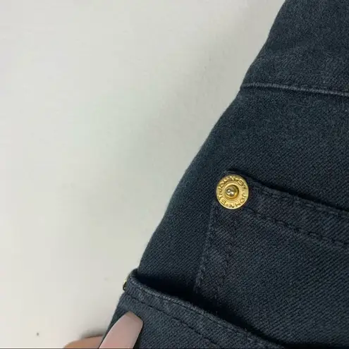 St. John Black Straight Leg Gold Hardware Casual Minimal Denim Pants Jeans 6