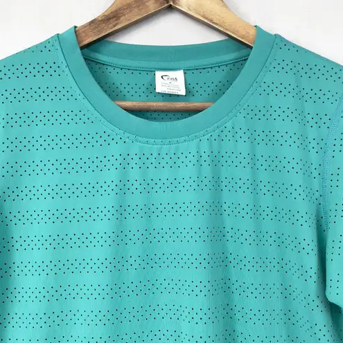 ZYIA Active Womens Chill Tee Shirt Medium Athleisure Gym Workout Activewear Chic Green