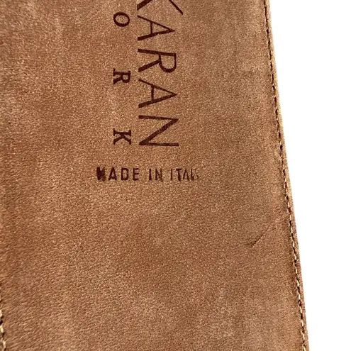 Donna Karan vintage genuine leather burgundy lizard embossed wide velcro belt M