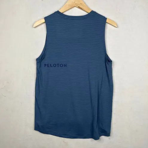 Peloton blue striped loose fitting muscle tank top women’s size medium
