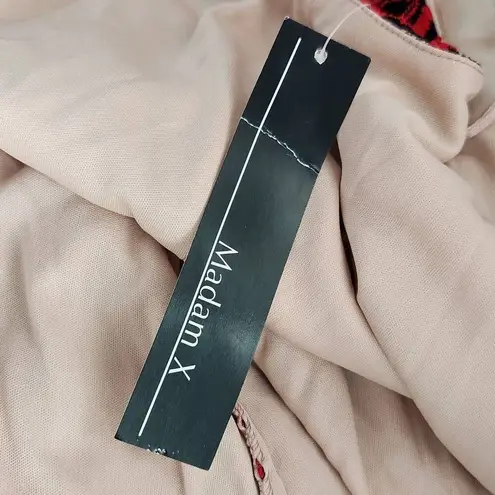 Madam X Red Lace One Shoulder Dress with Peplum NWT Size 6 Lace Cocktail Dress