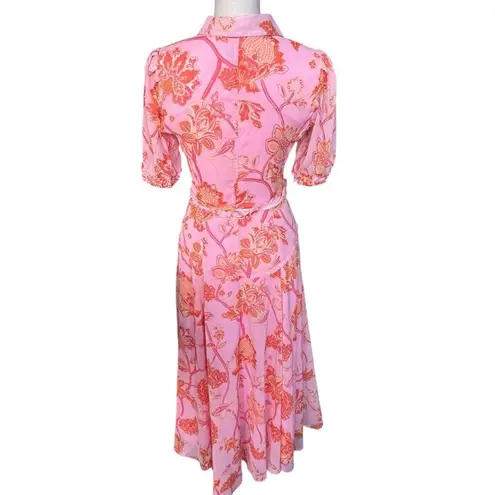 Derek Lam Pink Floral Shirt Dress 38