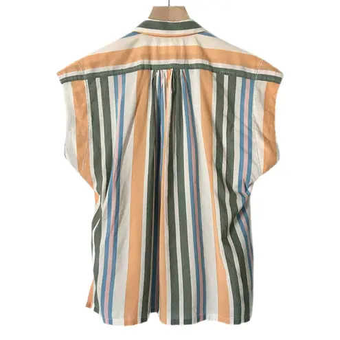 Trovata Birds of Paradis Della Button Down Shirt in Antibbes Stripe Size XS