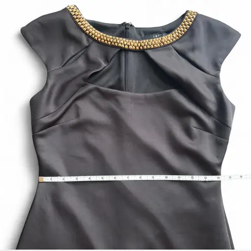 Sangria Black Cocktail Dress with Studded Collar