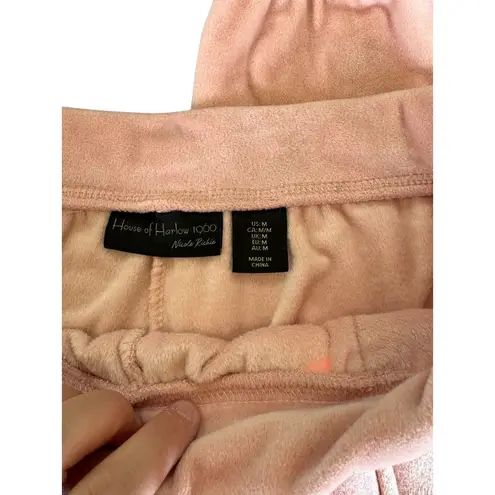 House of Harlow 1960 Women's Pink Velour Sweatpants Joggers Medium Comfort