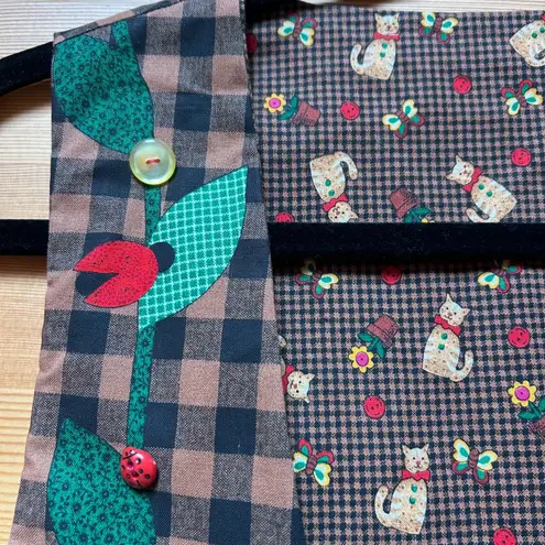 Handmade VTG 90 3D Reversible Cat Vest Medium Novelty Cottagecore Granny Teacher