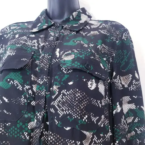 Pam & Gela Animal Print Collared Shirt Dress