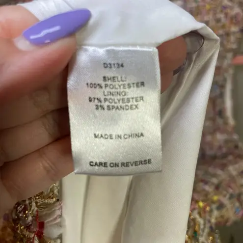 Neiman Marcus $225 Dress Sz 14 Sheath Mini Tweed Pink Sleeveless Preppy Coquette