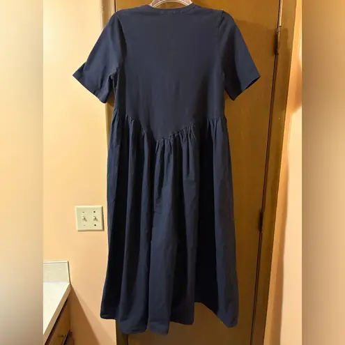 COS Navy Zip-Up Midi Dress