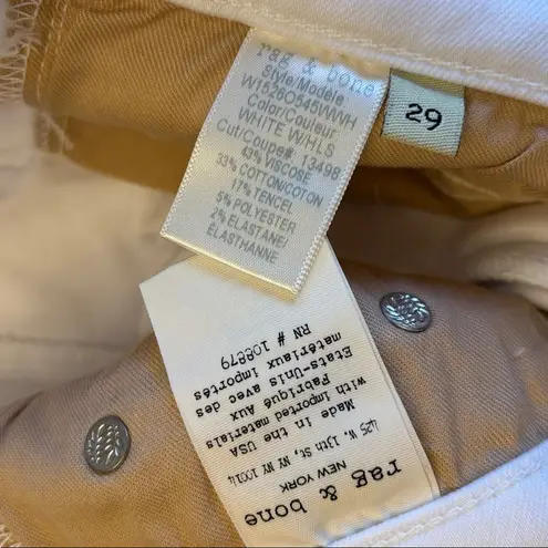 Rag and Bone NEW!  Size 29 Skinny Capri Crop White Denim Jeans Distressed w/Holes