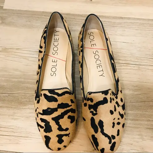 Sole Society leopard loafer flats sz 6
