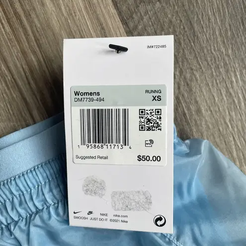 Nike NEW  Icon‎ Clash Tempo Luxe 2-in-1 Mid-Rise Blue Running Shorts Size X-SMALL