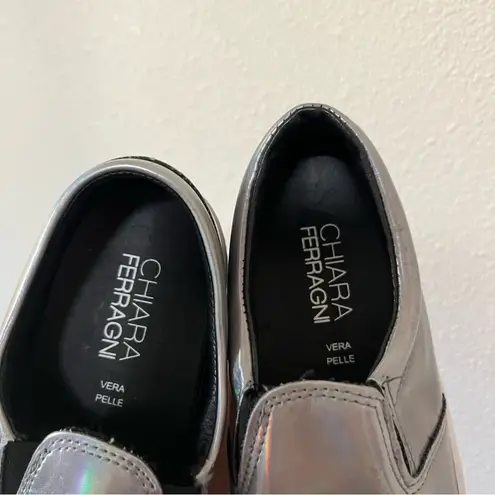 Chiara Ferragni silver iridescent leather I FEEL emoji platform sneakers 35 Size undefined