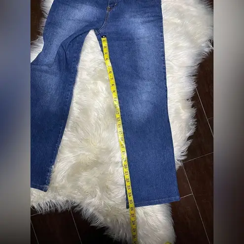 Isabel Flare Wide Leg blue Jeans with leather detailing sz 4P