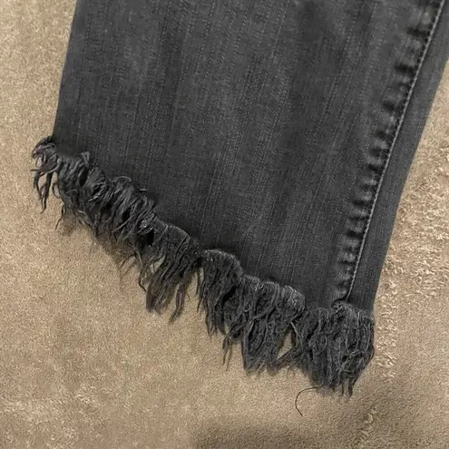 frame denim Frame Le Crop Mini Boot Women’s Jeans Size 28 Charcoal Mid Rise Ankle Hem Fringe