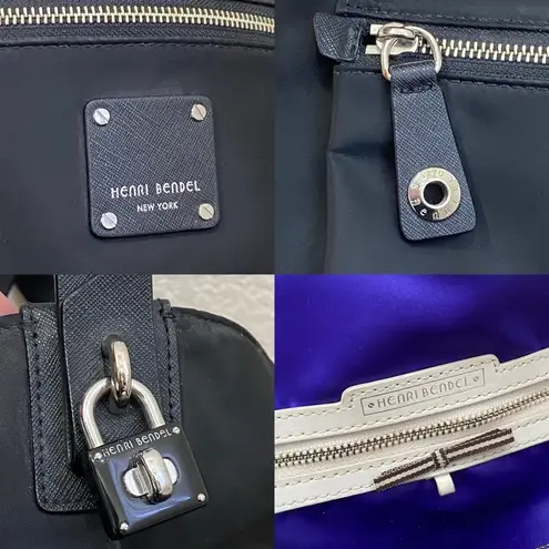 Henri Bendel Black Jetsetter Nylon Zip Top Large Tote Bag