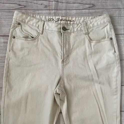 D Jeans women 16 cotton blen w/embroidered back pockets cream color