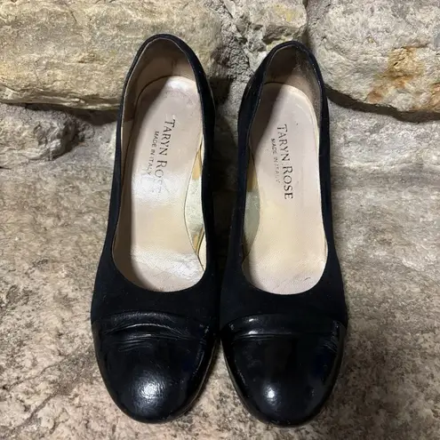 Taryn Rose Chloris Black Patent Leather Shoes Pumps 3.25” Heels EU 38.5/US 8