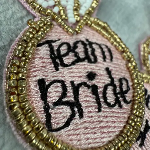 Bridal Party Beaded "Team Bride" Statement Earrings Wedding Pierced Post Pink