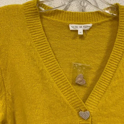 Free The Roses NEW Heart Button Cardigan Size XS