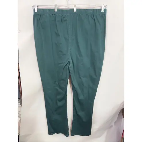 Denim 24 7 Roamans Plus Size 30WT Jeans Tall Elastic Waist Green Straight 1012 Size 30W