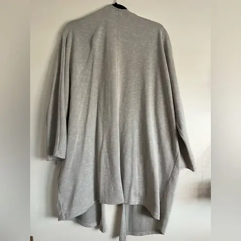 DONNI. Open Front Ribbed Knit Duster Cardigan OSFA Gray Striped Size undefined