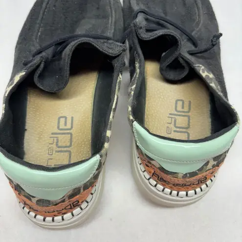 Hey Dude Wendy Rise Black Leopard Print Women's Shoes Size 11