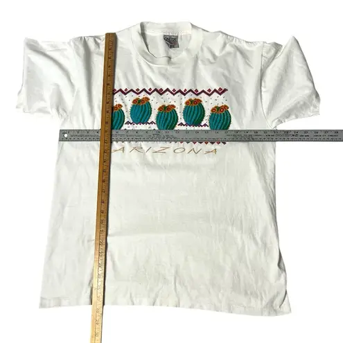 ONEIDA White Arizona T Shirt Cactus Single Stitch 1993 Size Large UNISEX