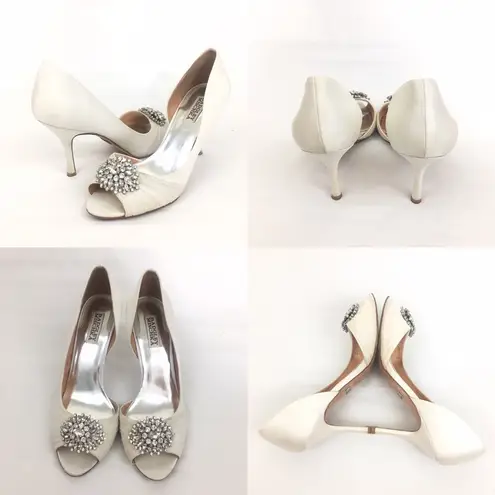 Badgley Mischka Ivory Pearson D Orsay Pumps Wedding Formal Heels Embellished 9