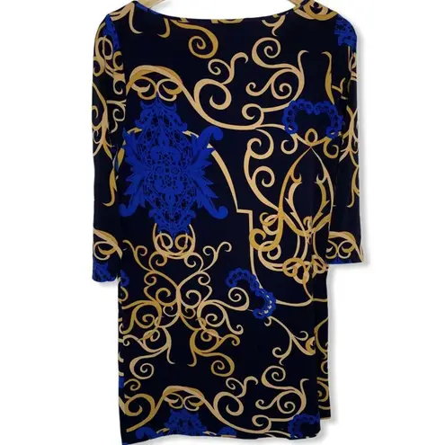 Tibi Three Quarter Sleeve Shift Dress Print Small