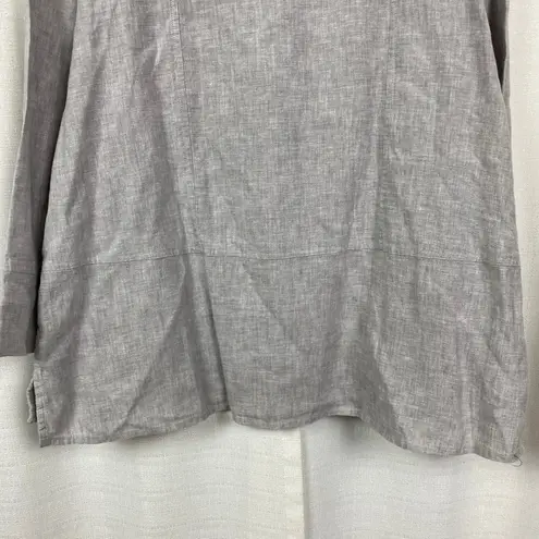 Habitat Gray Linen&Cotton 3/4 Sleeve Boxy Top Sz.L