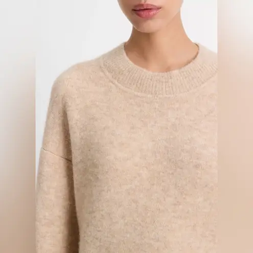 Vince  Cream Textured Soft Sculpted Crew Neck Wool Alpaca Sweater Size L