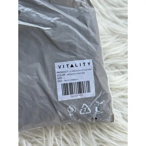 Vitality Formation Scoop Bra Midnight Heather Size Large Gray