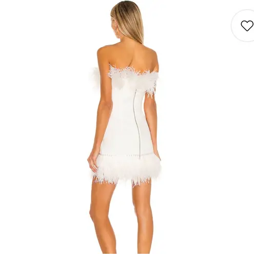 Bronx and Banco Lola Blanc Mini Feather Dress in White