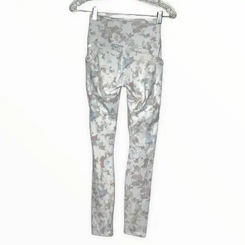Fabletics  Pants Womens XXS‎ White Watercolor Floral Purelux Leggings Athleisure