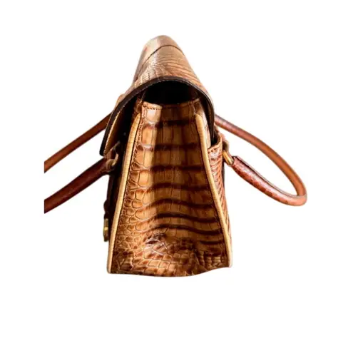 Brahmin Tri-Color Collection Croc Embossed Leather Satchel MSRP $385